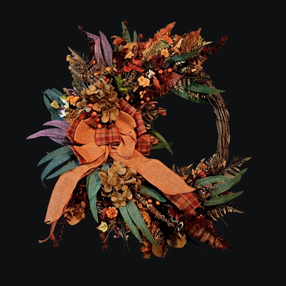 Rustic Fall Floral Wreath - Picture 4 of 8